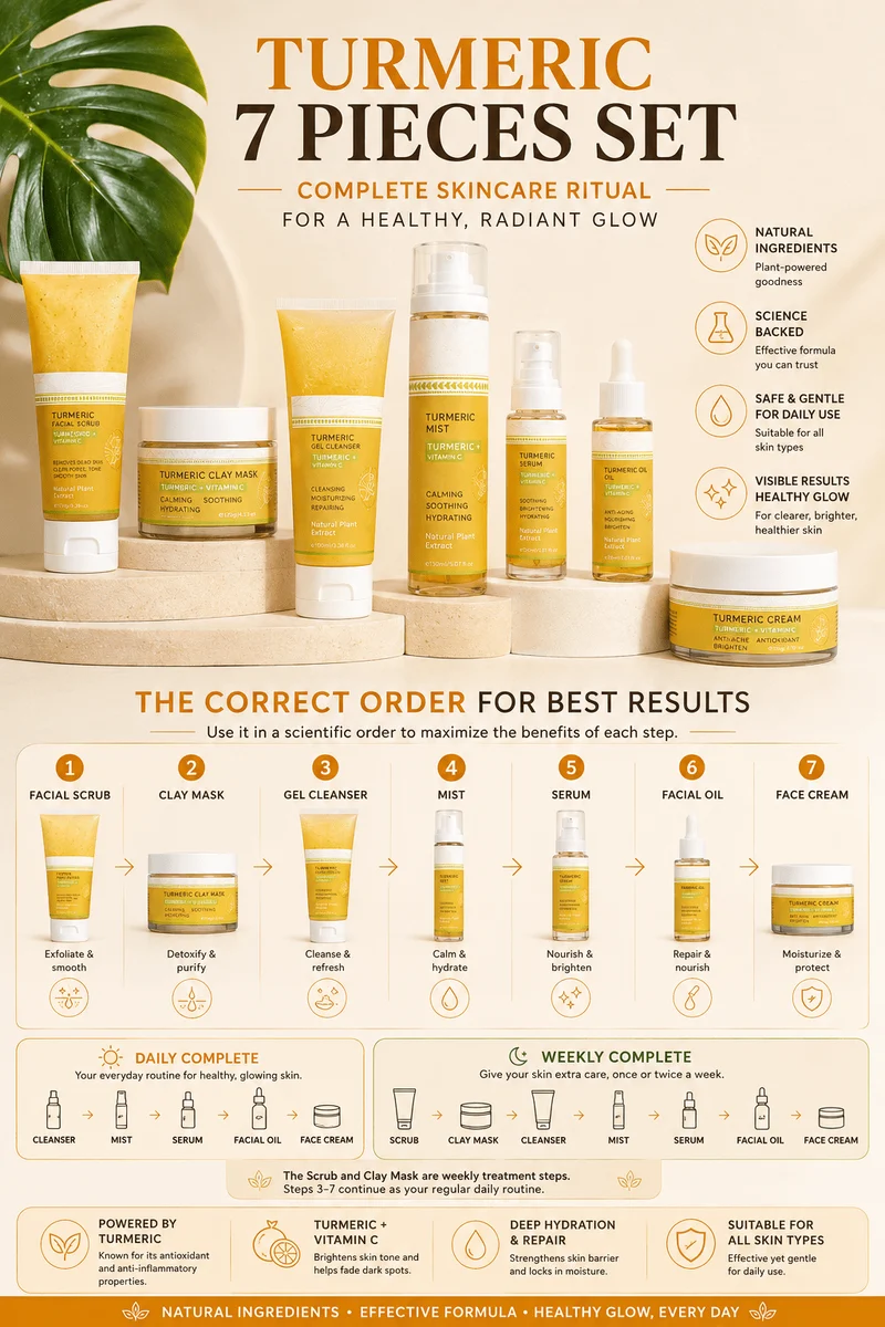 7-teiliges Hautpflege-Set TS Glow Ritual™ Kurkuma + Vitamin C